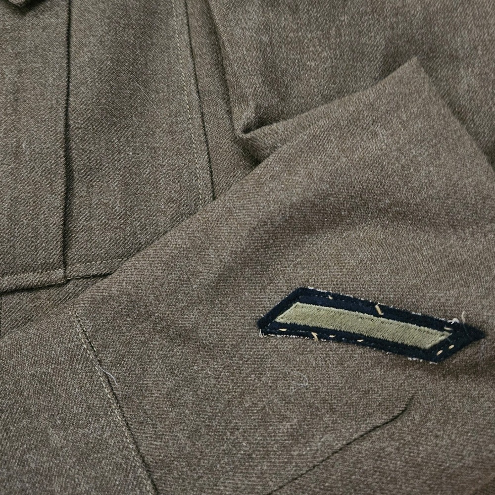 Vintage Green 1940s U.S. Army Wool Ike Jacket Field Coat Men's 34R Military - Picture 3 of 8